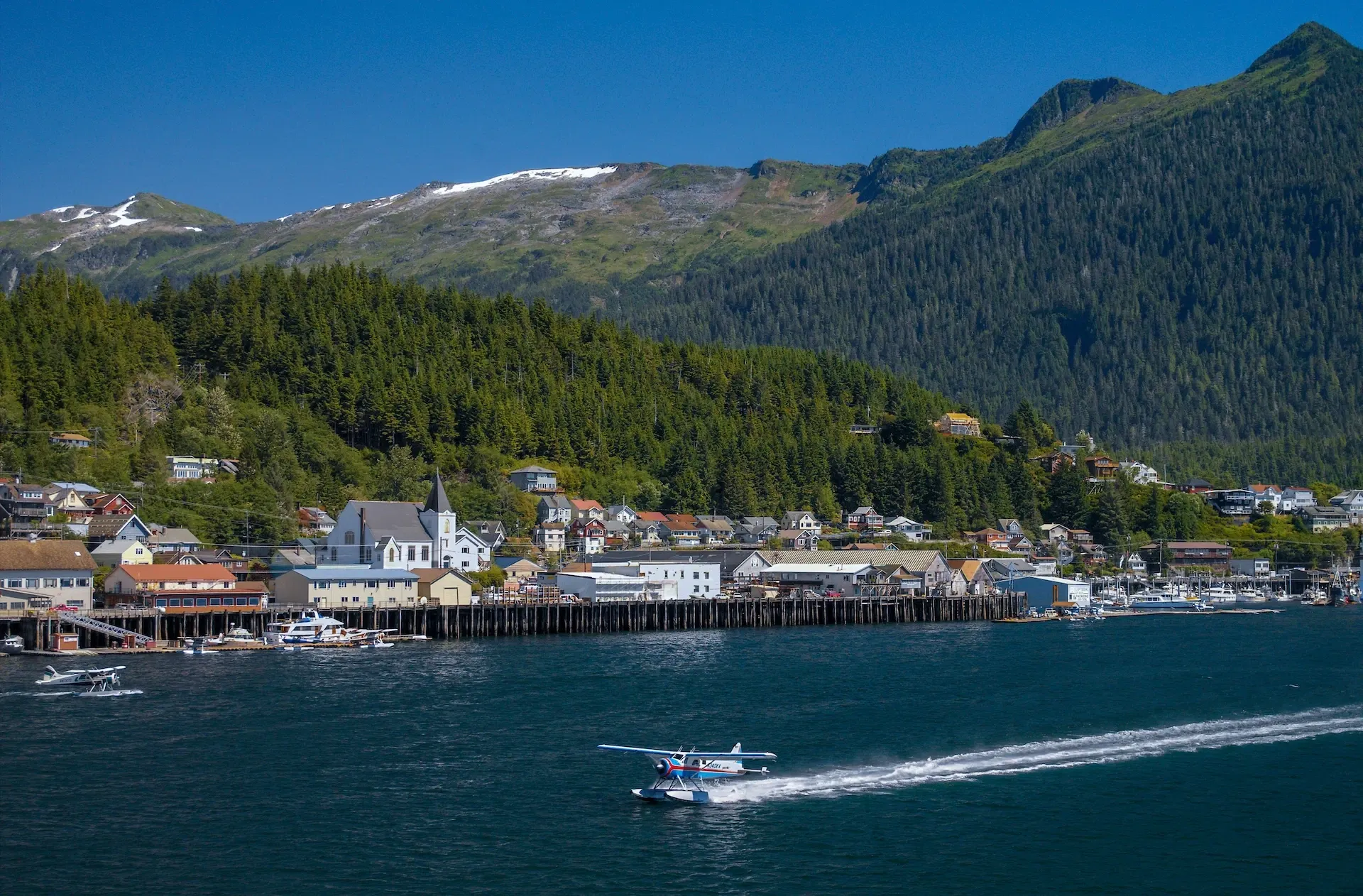 Floatplane landing in Ketchikan, Alaska — getting around the Last Frontier